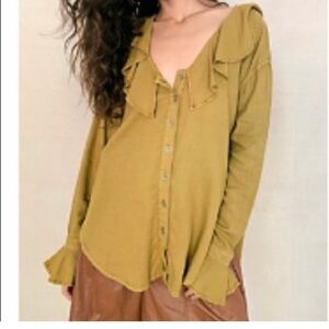 Free people ruffle linen top